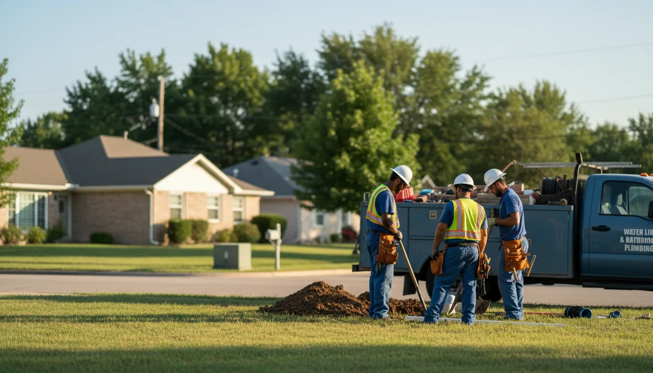 Residential water line and bathroom plumbing service in Bridgewater, IA